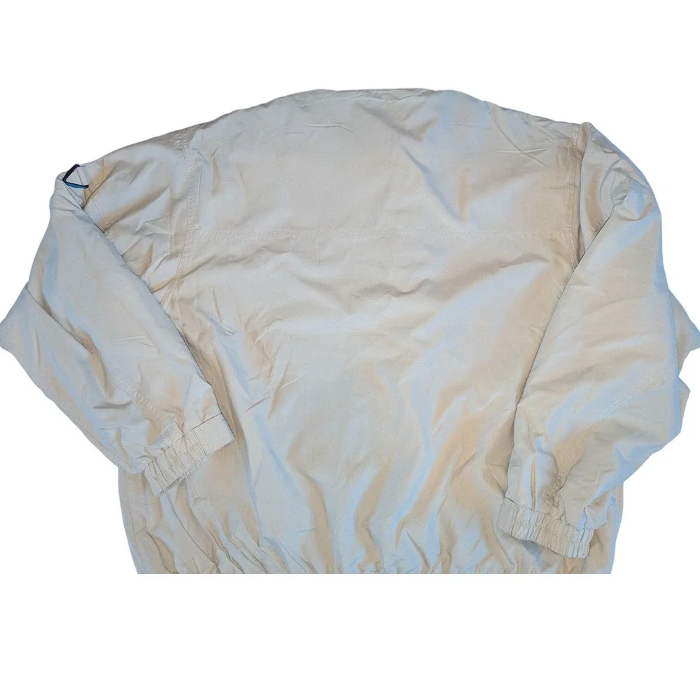 Vintage Mens XL Tan Zip Front Lightweight Windbreaker Bomber Jacket‎ Grandpacore